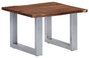 Tavolino Da Salotto Con Bordi Vivi 60x60x40 Cm Massello Acacia /