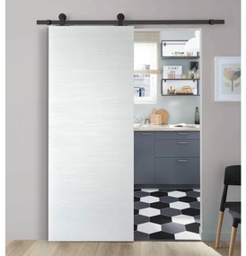 Porta scorrevole Milk in mdf bianco, L 92.5 x H 211.5 cm, con binario Industrial Reversibile