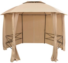 Gazebo Padiglione Da Giardino Con Tende Esagonale 360x265 Cm /