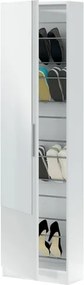 Scarpiera 1 Anta Con Specchio 50x22x180 Cm 16 Paia Kristal Bianco Artik