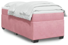 Giroletto A Molle Con Materasso Rosa 100x200 Cm İn Velluto /