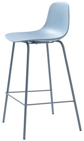 Sgabello da bar azzurro in plastica (altezza della seduta 67,5 cm) Whitby – Unique Furniture