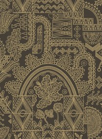 Arte Carta da parati Joie - Black/ Gold