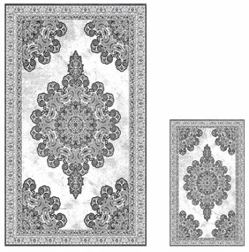 Tappetini da bagno grigi in set da 2 100x60 cm - Minimalist Home World