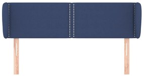 Testiera ad orecchio blu 147x23x78/88cm in tessuto