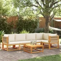 Set Divano da Giardino 6 pz con Cuscini in Massello di Acacia 3278852