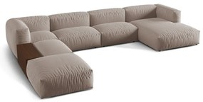 Divano angolare componibile beige (angolo sinistro/U) Martina - Micadoni Home