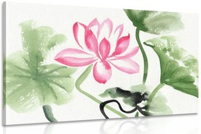 Quadro su tela – Fiore di loto acquerellato