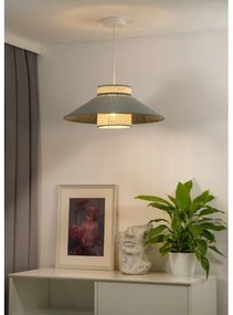 Duolla - Lampadario a sospensione con filo RIO RATTAN 1xE27/15W/230V diametro 45 cm verde/rattan