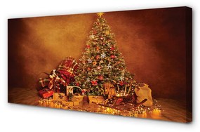 Quadro su tela Decorazioni per regali dell'albero di Natale 100x50 cm