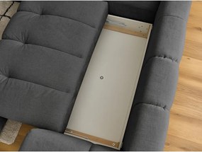 Divano angolare grigio scuro allungabile e con contenitore (penisola a sinistra/a L) Fuji – Bobochic Paris