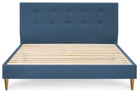 Letto matrimoniale imbottito blu con griglia 160x200 cm Rory - Bobochic Paris