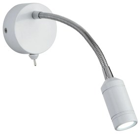 Applique Contemporanea Flexy Acciaio Bianco Cromo Led 0,75W 3000K