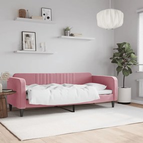 Letto Da Giorno Rosa 80x200 Cm İn Velluto /