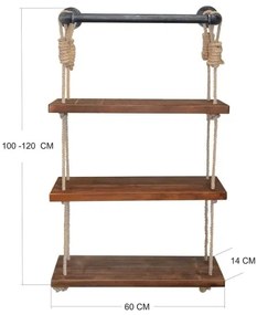 Mensola da parete 120x60 cm abete