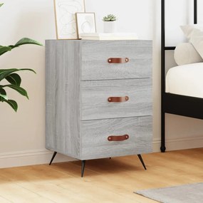 Comodino Grigio Sonoma 40x40x66 Cm İn Legno Multistrato /