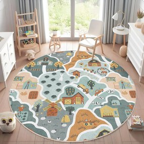 Tappeto da gioco per bambini lavabile ø150 cm Farmer's Life – Mila Home