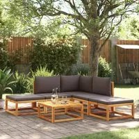 Set Divano da Giardino 6 pz con Cuscini in Massello di Acacia 3278892