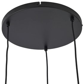 Lampada a sospensione Hotel Chic nera con vetro oro e verde 3 luci - Zuzanna