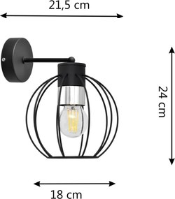 Applique STARLIGHT 1xE27/15W/230V nero/argento