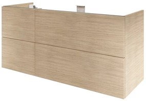 Mobile da bagno sospeso sotto lavabo L 135 x H 64 x P 48 cm rovere lucido, 4 cassetti SENSEA Neo