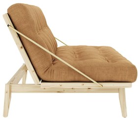 Divano letto in velluto a coste senape 190 cm Folk - Karup Design