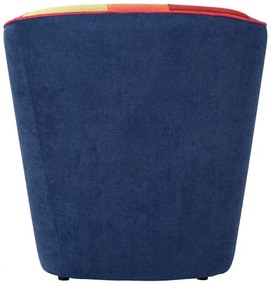 Poltrona in tessuto patchwork cucita a mano per camera ufficio BLU