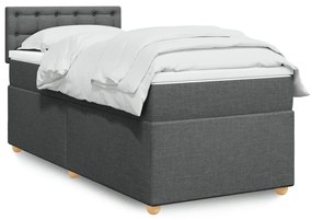 Giroletto A Molle Con Materasso Grigio Scuro 90x190 Cm Tessuto /