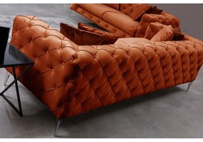 Divano in velluto arancione 197 cm Como - Artie
