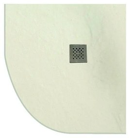 Kamalu - piatto doccia semicircolare 90x90cm effetto pietra avorio