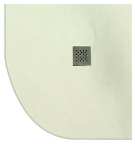 Kamalu - Piatto doccia semicircolare 90x90cm effetto pietra avorio