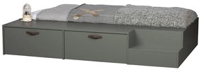 Letto per bambini in legno di pino verde-grigio con contenitore 80x200 cm Stage - vtwonen