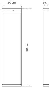 Paletto da giardino Solare Nero con Sensore di Mov. 80cm serie VELA Colore Bianco Naturale 4.000K