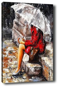 Pittura , 40 x 60 cm Waiting in the Rain - Tablo Center