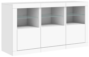 Credenza con luci led bianca 123x37x67 cm