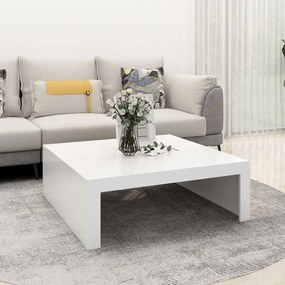 Tavolino Da Salotto Bianco 100x100x35 Cm Truciolato /