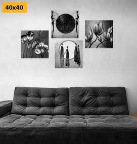Set di quadri – In stile etnico in bianco e nero