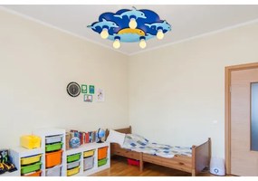 Plafoniera per bambini LUCCA, 5x portalampade E27, 24W, 230V, blu