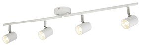 Plafoniera Contemporanea Rollo Acciaio Bianco Vetro Cromo Led 16,1W 3000K