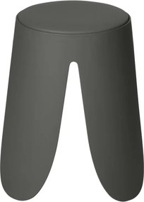 Sgabello per il bagno antracite opaco con seduta imbottita e piedini antiscivolo Flores