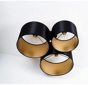 Duolla - Lampadario a plafone ROLLER TRIO SHINY 3xE27/15W/230V nero/oro