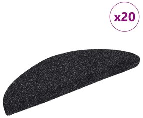 Tappetini Autoadesivi Per Scale 20 Pz Neri 56x17x3 Cm /