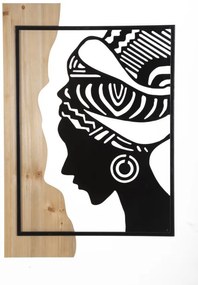 Pannello Decorativo Tribale in Ferro e Legno - 53x2x80 cm