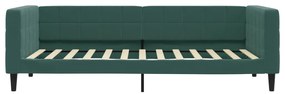 Divano letto con materasso verde scuro 90x200 cm in velluto