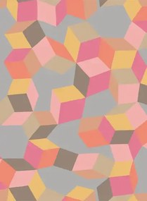 Designtapete Puzzle von Cole and Son - Pink & Orange