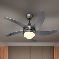 Ventilatore con Telecomando da Soffitto 5 Pale Legno con Lampada Diametro 132cm