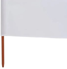 Paravento a 6 Pannelli in Tessuto 800x120 cm Bianco Sabbia