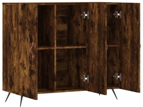 Credenza rovere fumo 90x34x80 cm in legno multistrato