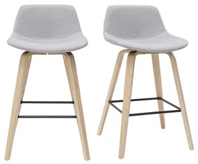 Sgabelli da bar scandinavi grigio chiaro e legno(set di 2) NONIE