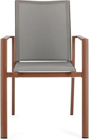 Sedia Da Esterno In Alluminio E Textilene Con Braccioli Konnor Terracotta Bizzotto